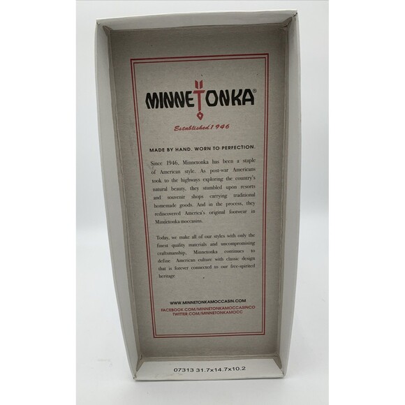 Minnetonka Mosaic Ankle Brown Suede Women’s Moccasin Size 9.5 New In Box . - Picture 9 of 9